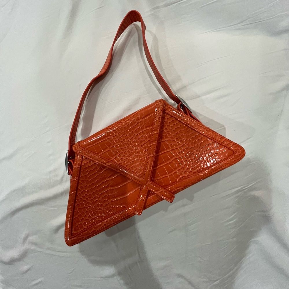 Triangle croc purse